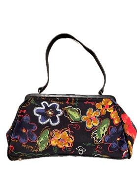 EGO Vintage 90s Y2K floral beaded handbag purse flowers